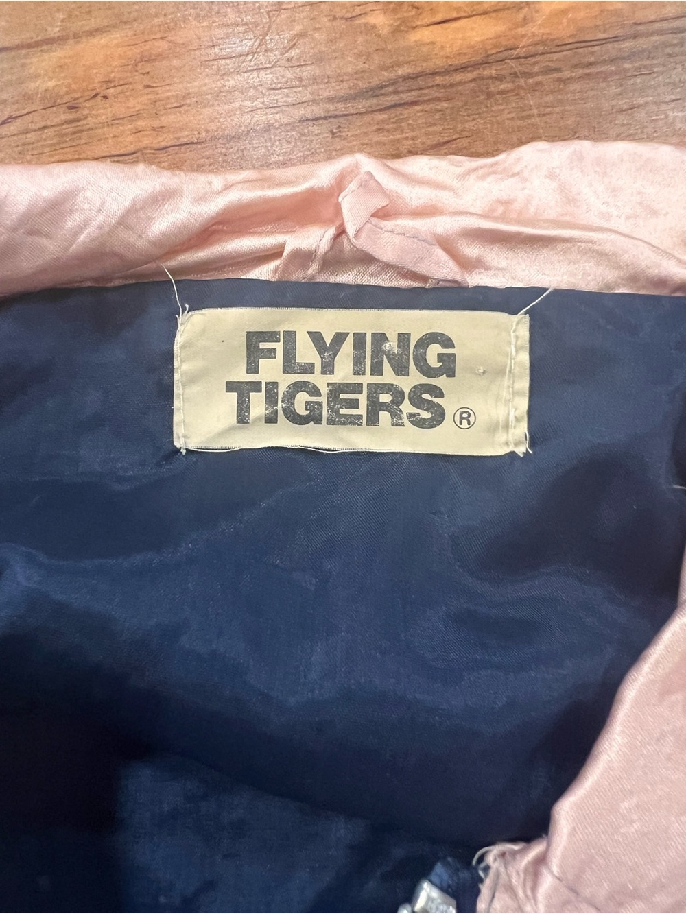 Women's Pink Satin Stripe-Trim “Flying Tigers” Bomber Jacket - Picture 9 of 13